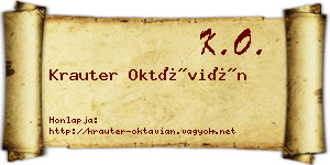 Krauter Oktávián névjegykártya